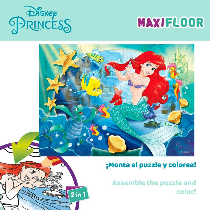 Puzzle pentru Copii Disney Princess 60 Piese 70 x 1,5 x 50 cm Cu două fețe (6 Unități)