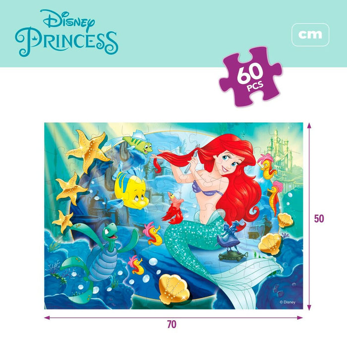 Puzzle pentru Copii Disney Princess 60 Piese 70 x 1,5 x 50 cm Cu două fețe (6 Unități)