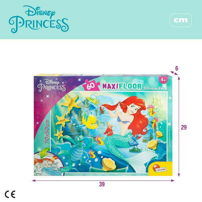 Puzzle pentru Copii Disney Princess 60 Piese 70 x 1,5 x 50 cm Cu două fețe (6 Unități)