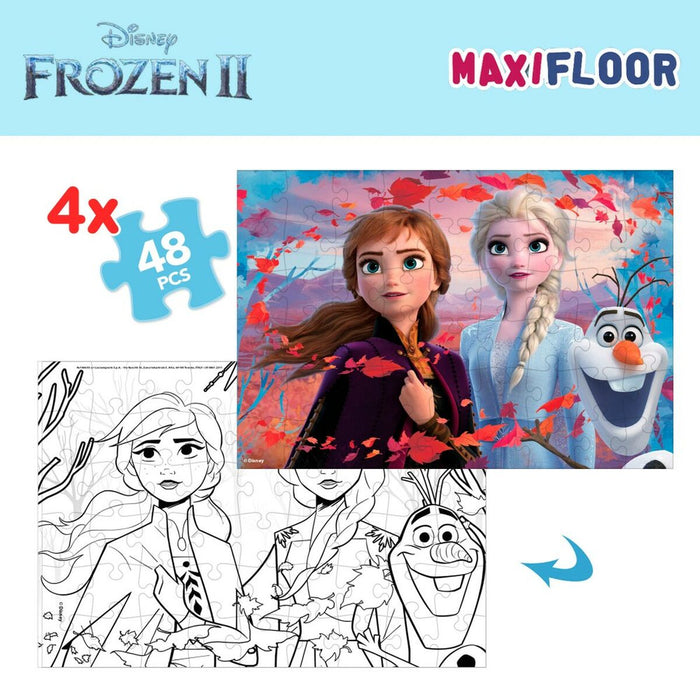 Puzzle pentru Copii Frozen Cu două fețe 4-ia-1 48 Piese 35 x 1,5 x 25 cm (6 Unități)
