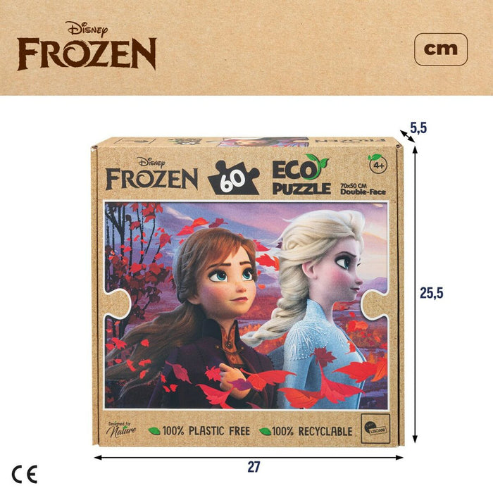 Puzzle pentru Copii Frozen Cu două fețe 60 Piese 70 x 1,5 x 50 cm (12 Unități)