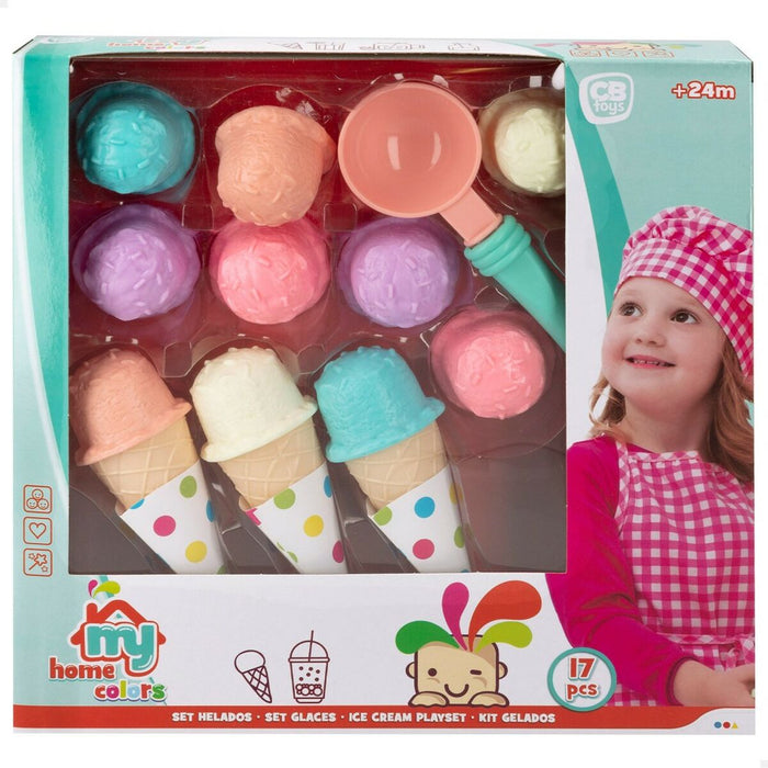 Set de Alimente de Jucărie Colorbaby Înghețată 17 Piese (12 Unități)