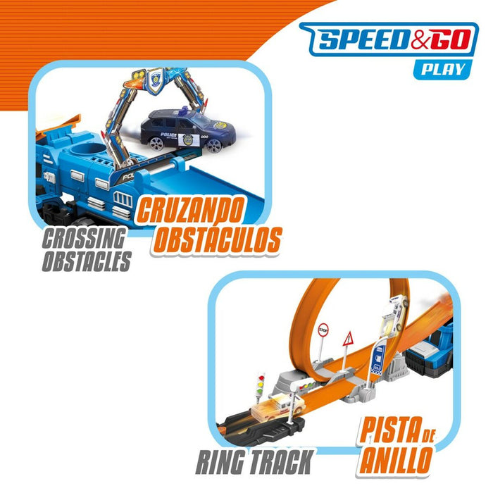 Pistă de Curse Speed & Go 4 Unități 124 x 20,5 x 14 cm