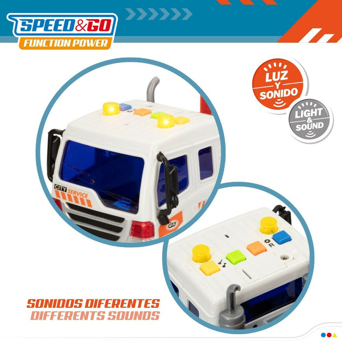 Camion Autotransporter și Mașini cu Fricțiune Speed & Go 37,5 x 12,5 x 10 cm (2 Unități)