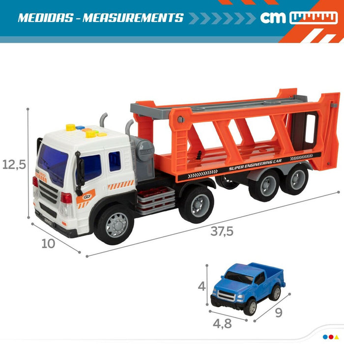 Camion Autotransporter și Mașini cu Fricțiune Speed & Go 37,5 x 12,5 x 10 cm (2 Unități)