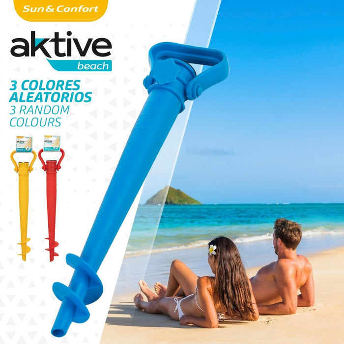 Țăruș pentru Umbrelă Aktive Plajă Plastic 10 x 43 x 5,5 cm (24 Unități)