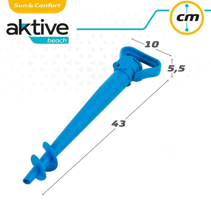 Țăruș pentru Umbrelă Aktive Plajă Plastic 10 x 43 x 5,5 cm (24 Unități)