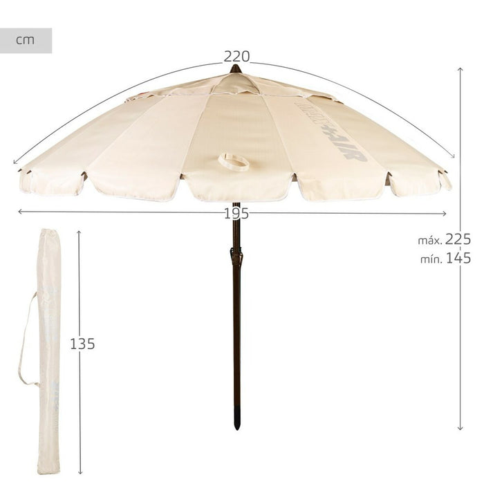 Slunečník Aktive Crem Aluminiu 220 x 215 x 220 cm (6 Unități)
