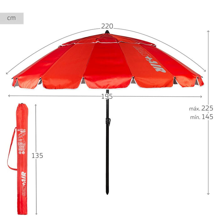 Slunečník Aktive Roșu Aluminiu 220 x 215 x 220 cm (6 Unități)