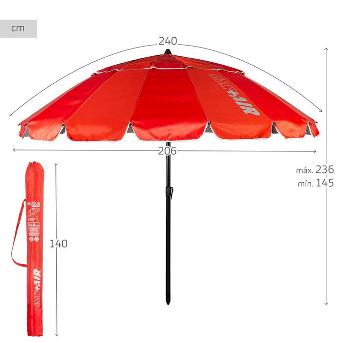 Slunečník Aktive Roșu Aluminiu 240 x 235 x 240 cm (6 Unități)