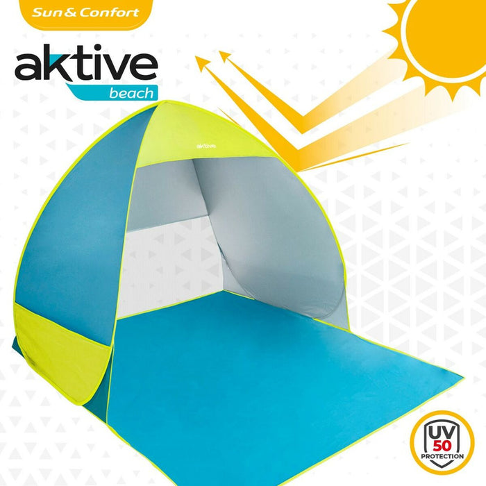 Paravânt Aktive Albastru Verde Poliester 160 x 110 x 140 cm