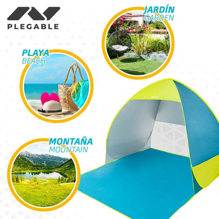 Paravânt Aktive Albastru Verde Poliester 160 x 110 x 140 cm