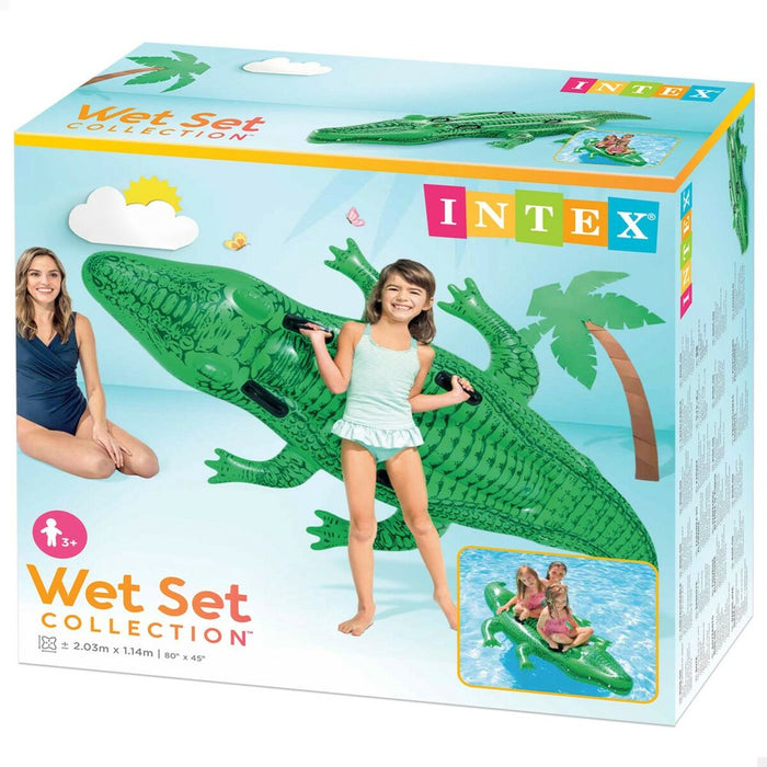 Colac Gonflabil Intex Crocodil 203 x 30 x 114 cm (6 Unități)