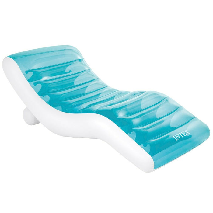 Șezlong Gonflabil Intex Albastru 191 x 67 x 89 cm (4 Unități)