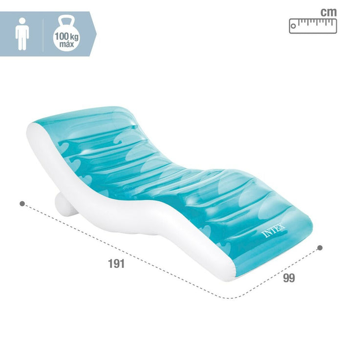 Șezlong Gonflabil Intex Albastru 191 x 67 x 89 cm (4 Unități)