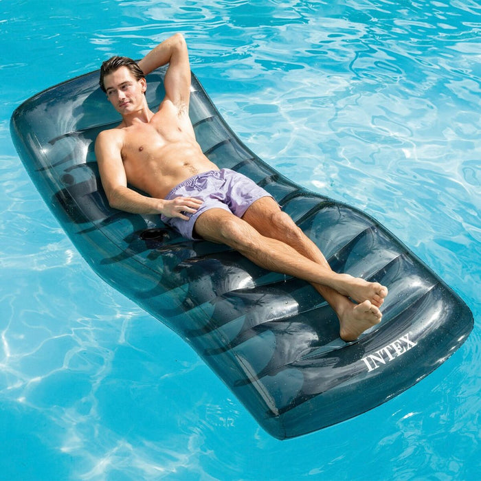 Șezlong Gonflabil Intex Gri 191 x 67 x 89 cm (4 Unități)