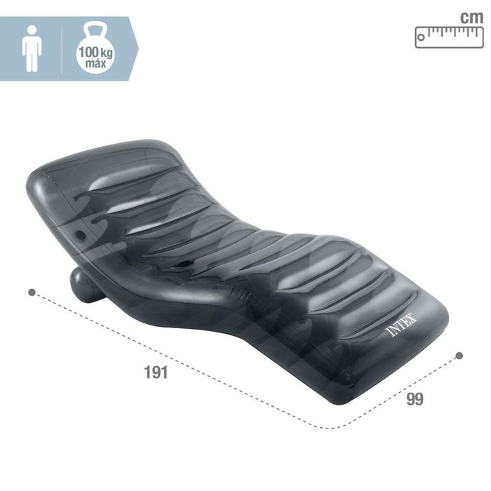 Șezlong Gonflabil Intex Gri 191 x 67 x 89 cm (4 Unități)