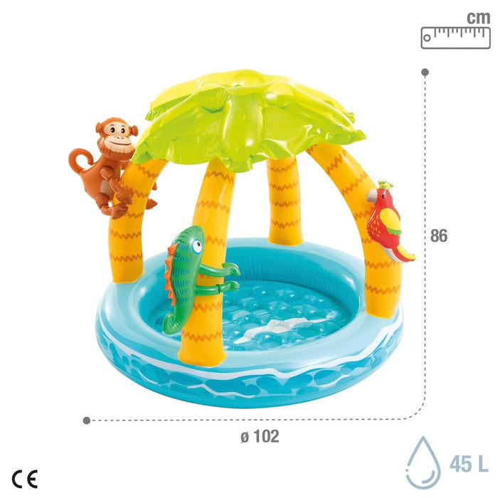 Piscină Gonflabilă pentru Copii Intex Insulă animale 45 L 102 x 89 x 102 cm (6 Unități)