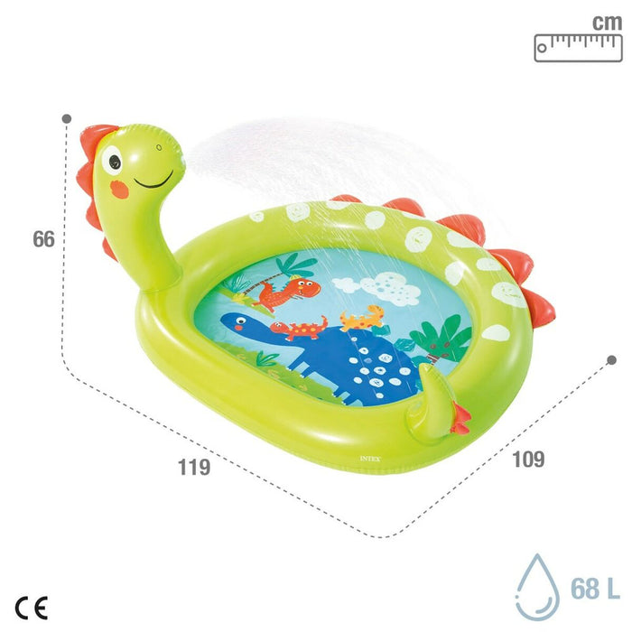 Piscină Gonflabilă pentru Copii Intex Verde Dinozaur 119 x 66 x 109 cm (6 Unități)