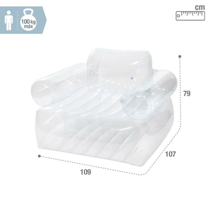 Scaun gonflabil pentru piscină Intex Transparent 109 x 79 x 107 cm (4 Unități)