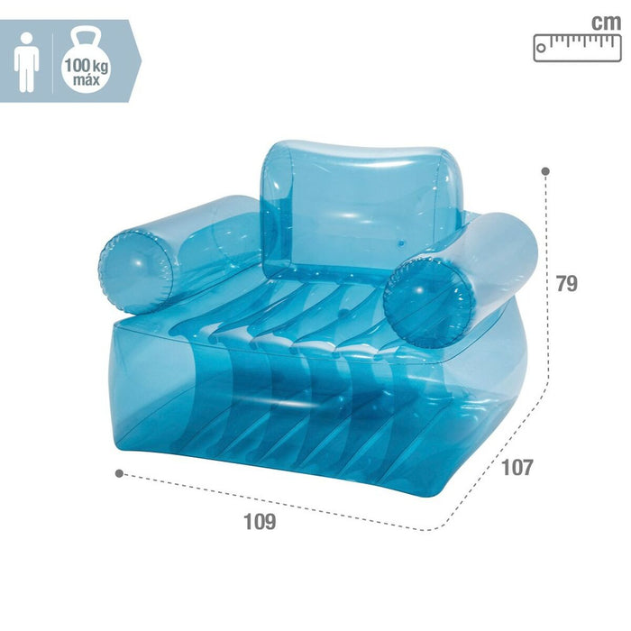 Scaun gonflabil pentru piscină Intex Albastru Transparent 109 x 79 x 107 cm (4 Unități)