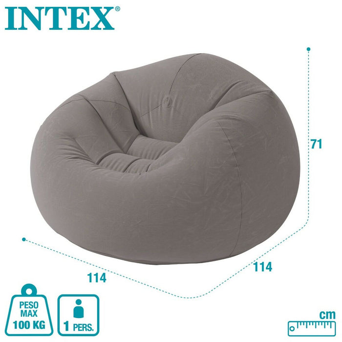 Scaun gonflabil Intex Gri 107 x 69 x 104 cm (6 Unități)