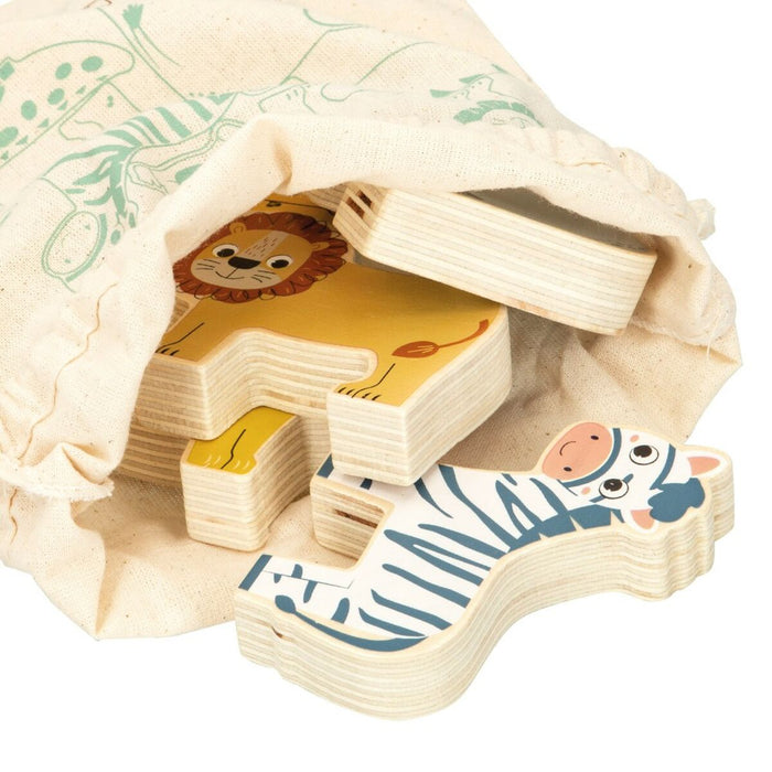 Joc de Construcție + Figurine Woomax animale 16 Piese 7 x 7 x 1,5 cm (6 Unități)