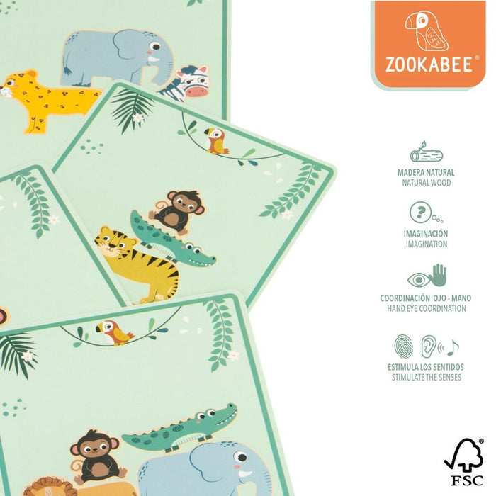 Joc de Construcție + Figurine Woomax animale 16 Piese 7 x 7 x 1,5 cm (6 Unități)
