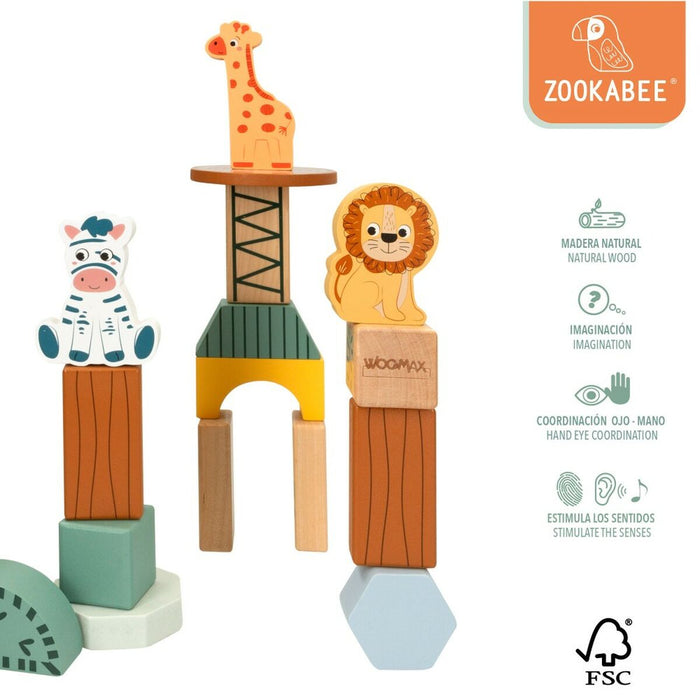 Set de Construcție Woomax animale 28 Piese (6 Unități)