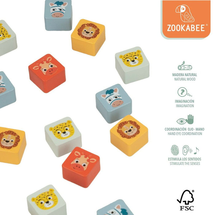 Tablă de Parchís și Oca Woomax Zookabee 30 x 3 x 30 cm Infantil animale (6 Unități)