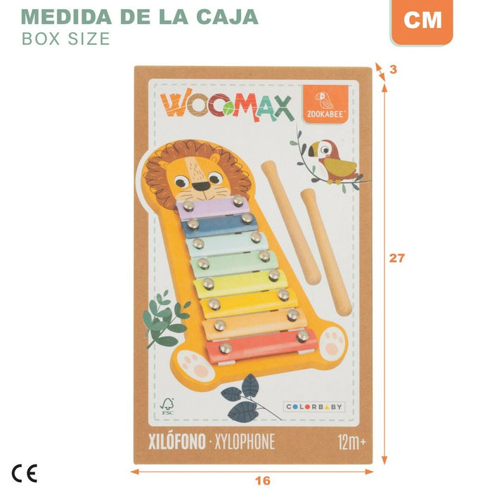 Xilofon Woomax Leu Lemn 16 x 2,5 x 26 cm (6 Unități)