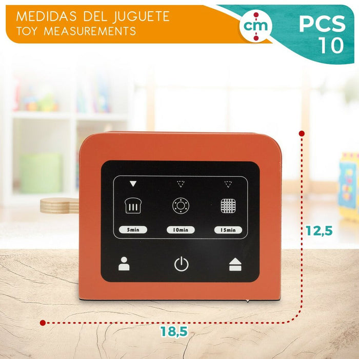 Toaster jucărie Woomax 10 Piese 18,5 x 12,5 x 7,5 cm (4 Unități)