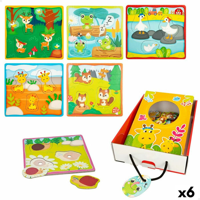 Puzzle pentru Copii Lisciani Tactil 18 Piese 16 x 0,5 x 15 cm (6 Unități)