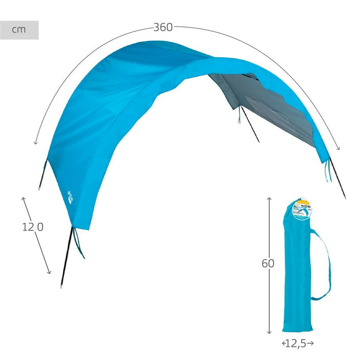 Copertină Aktive Albastru Plajă Poliester 360 x 120 x 150 cm