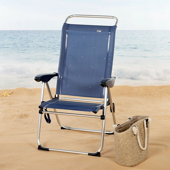 Scaun de plajă Aktive Bleumarin 47 x 108 x 59 cm (2 Unități)