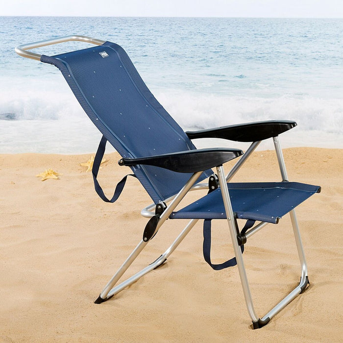 Scaun de plajă Aktive Bleumarin 47 x 108 x 59 cm (2 Unități)