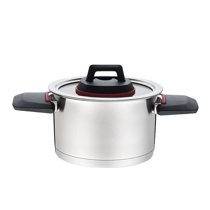 Oală cu capac Feel Maestro MR-3530-18 Negru Roșu Oțel Oțel inoxidabil Plastic Ø 18 cm 2,3 L