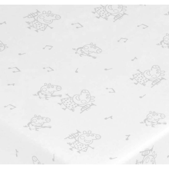 Foaie de fund montată Peppa Pig Alb 60 x 120 cm 100 % bumbac