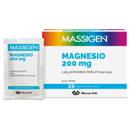 Integrator alimentar Massigen Magnesium 200mg, gust Lemon, 20 buste monodoză