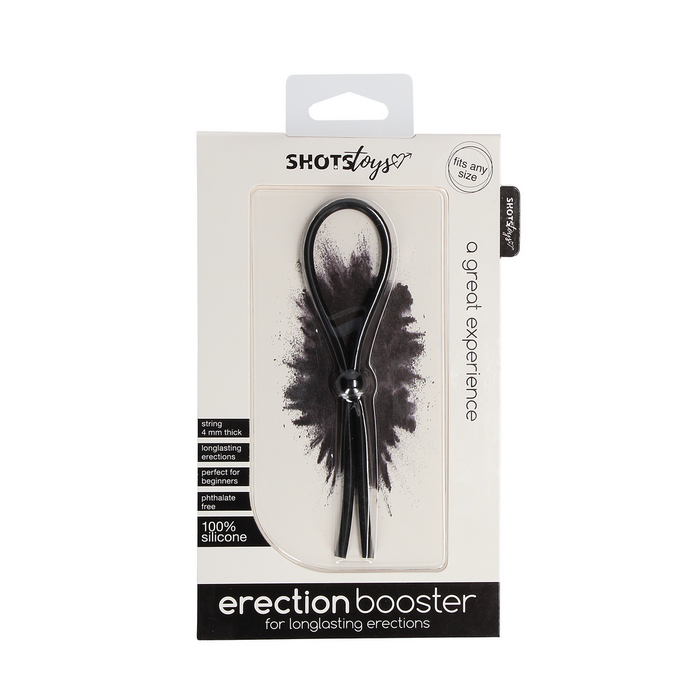 Inel Penian, Shots Toys, ajustabil, silicon negru