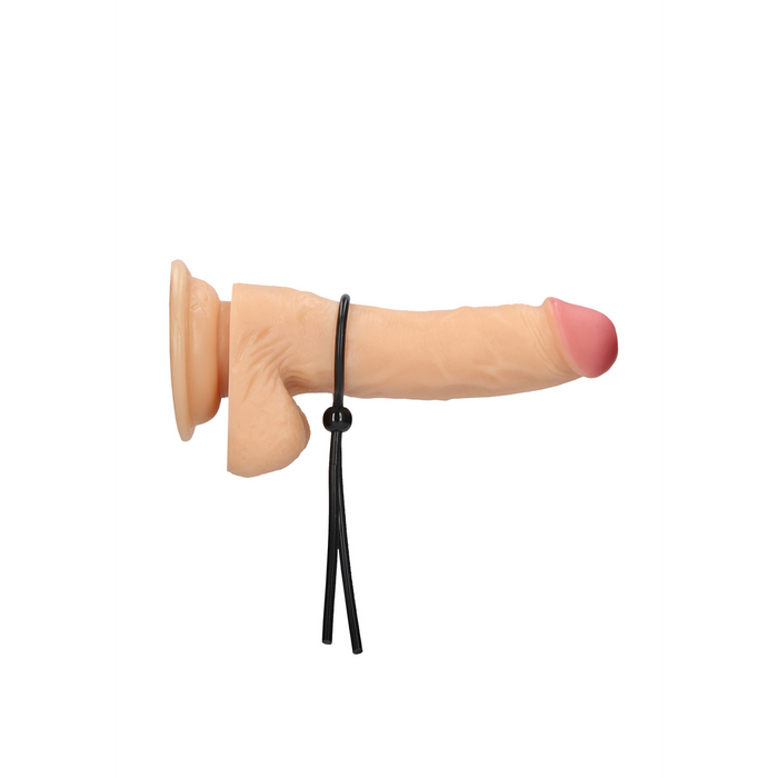 Inel Penian, Shots Toys, ajustabil, silicon negru