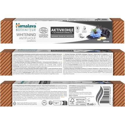 Pasta de dinți Himalaya Botanique, albire și combatere a plăcii, 115g