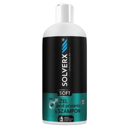 Gel de duș și șampon 2-în-1 Solverx Soft pentru bărbați, 400ml