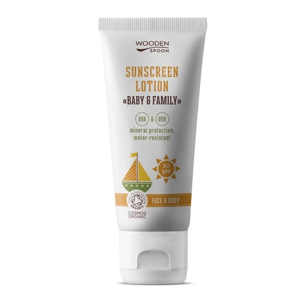 Cremă protectoare solară Wooden Spoon pentru Baby & Family SPF 30, 100ml
