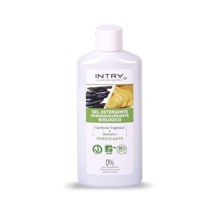 Gel Detergent Facial INTRY cu Carbon Vegetal și Ghimbir, 200ml