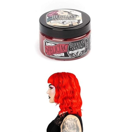 Vopsea de păr semi-permanentă Herman's Amazing Felicia Fire Red 260g