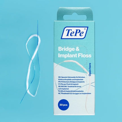 Ata Dentara Tepe Bridge & Implant Floss, 30 buc, albastru