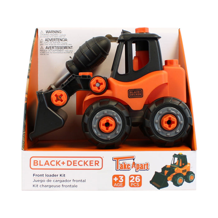 Set de montaj Red Tool Box Black & Decker Take Apart, încărcător frontal, 26 de piese, 3+ ani