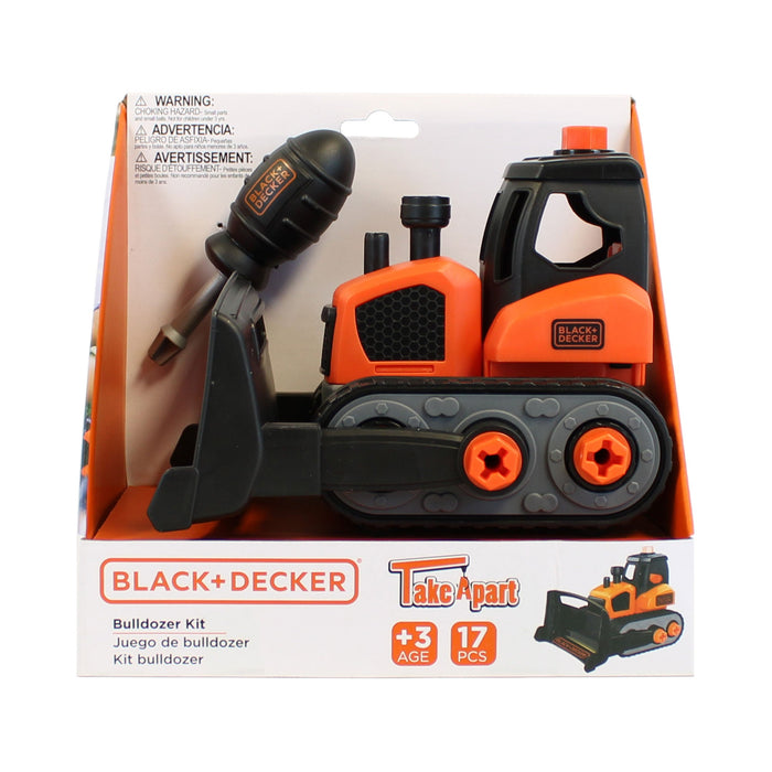 Set de montaj Red Tool Box Black+Decker Take Apart, buldozer, 17 piese, 3+ ani