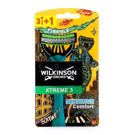 Răzătoare Wilkinson Xtreme 3 Sensitive Comfort, Pachet 4 bucăți (3+1), Verde